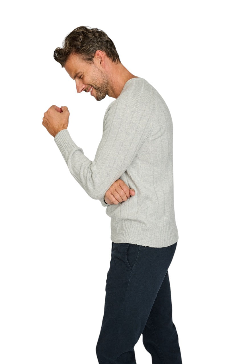 Gran Sasso Men pull trui ronde hals heren grijs 23135/19657 044
