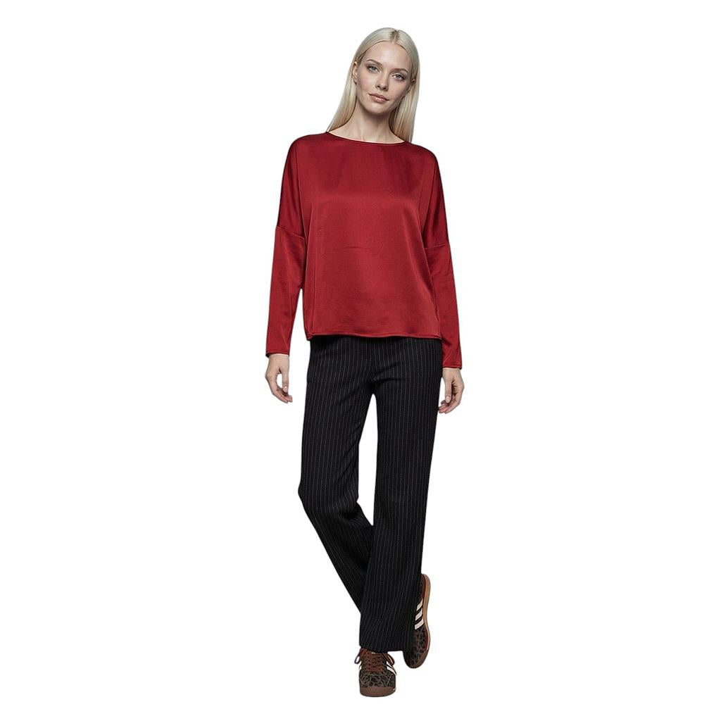 jeff-bluse-dame-mørkerød-rosie