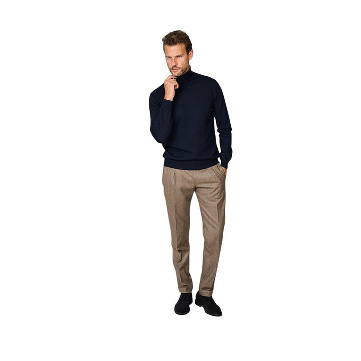 Herrenhose aus Flanell, Berwich, dunkel, beige, Contemporary Fit, 1