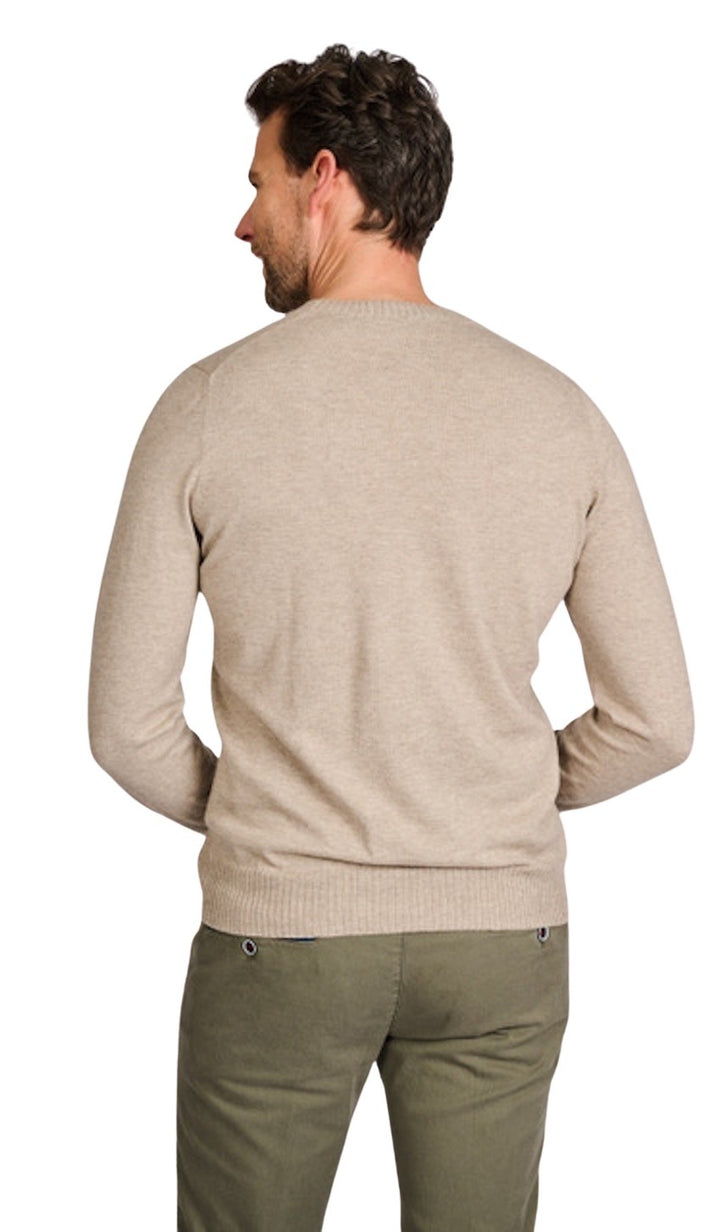 Gran Sasso Men pull trui ronde hals heren beige 57167/23216/110