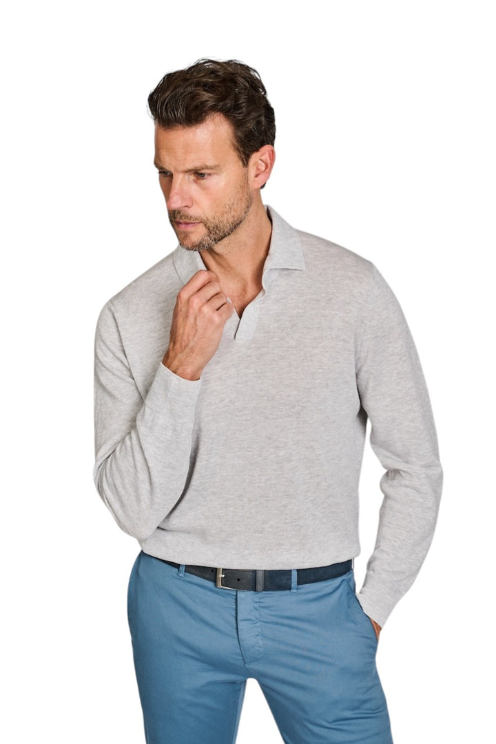 Gran Sasso Men polo shirt korte mouwen heren licht grijs 57178/18670 052