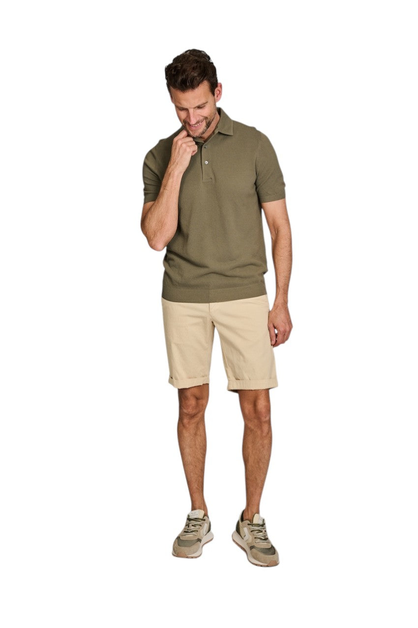 Gran Sasso Hommes polo manches courtes hommes kaki 57114/20678 481