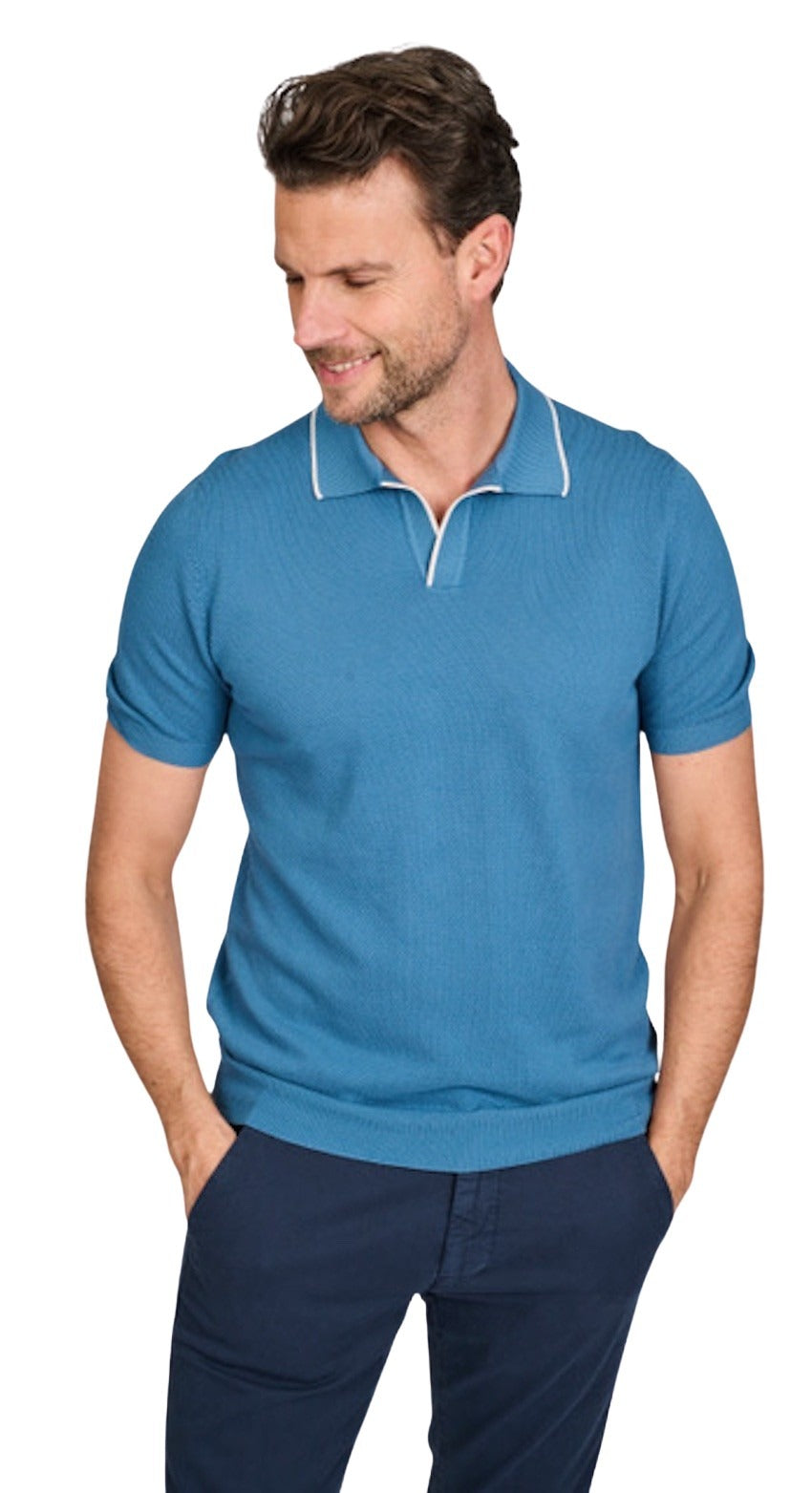 Gran Sasso Men polo shirt korte mouwen heren blauw 57157/20642/520