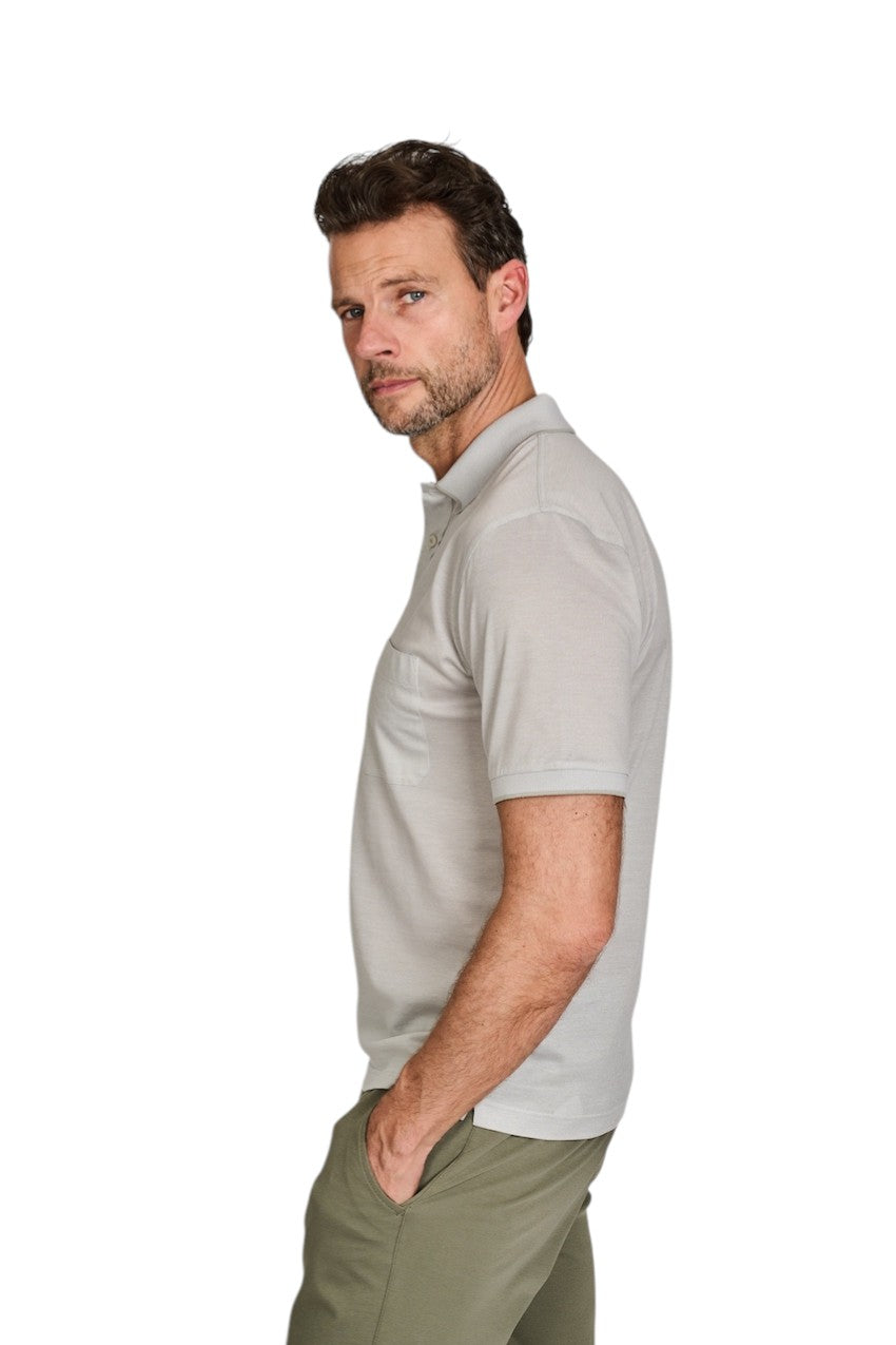 Gran Sasso Men polo shirt korte mouwen heren licht grijs 60126/72768 066
