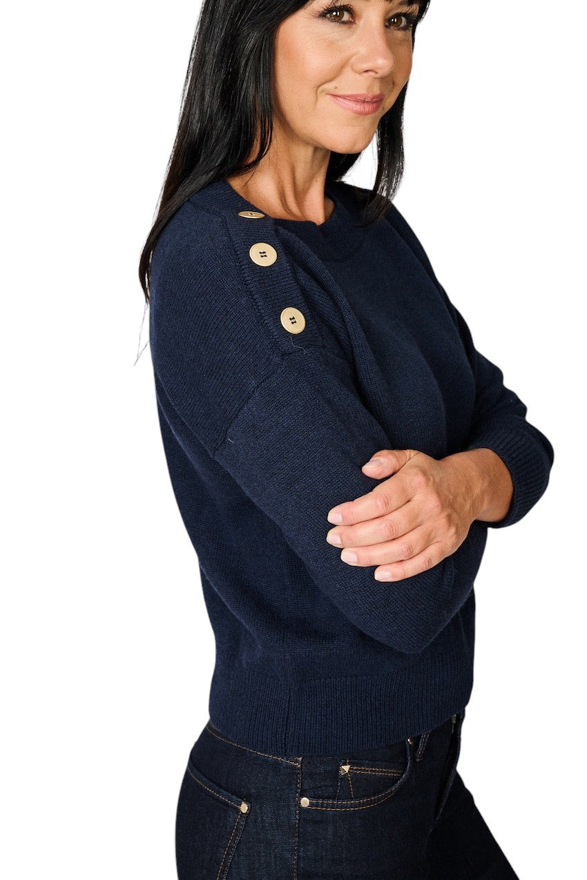 Anneclaire pull trui dames marine D1853 857 202
