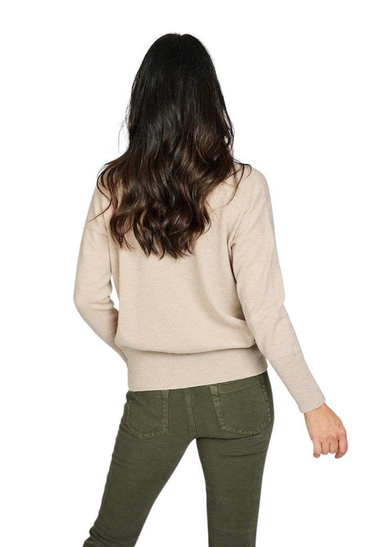 Anneclaire pull trui ronde hals dames beige D1322 857 770.