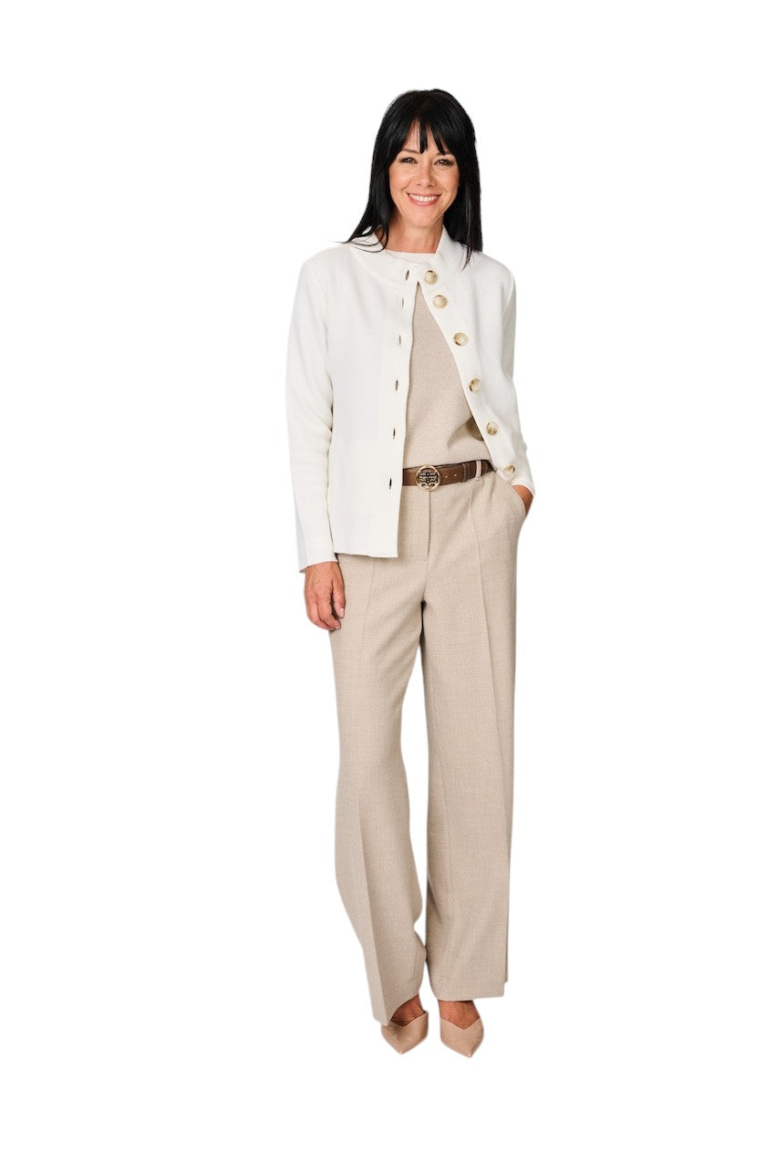 Anneclaire pull trui ronde hals dames beige D1842 857 770