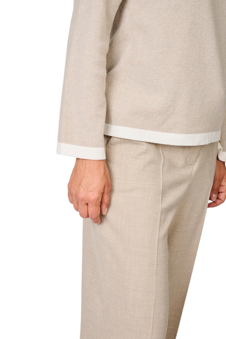 Anneclaire pull trui ronde hals dames beige D1842 857 770