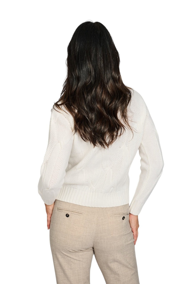 Anneclaire pull trui ronde hals dames ecru D1289 857 201.