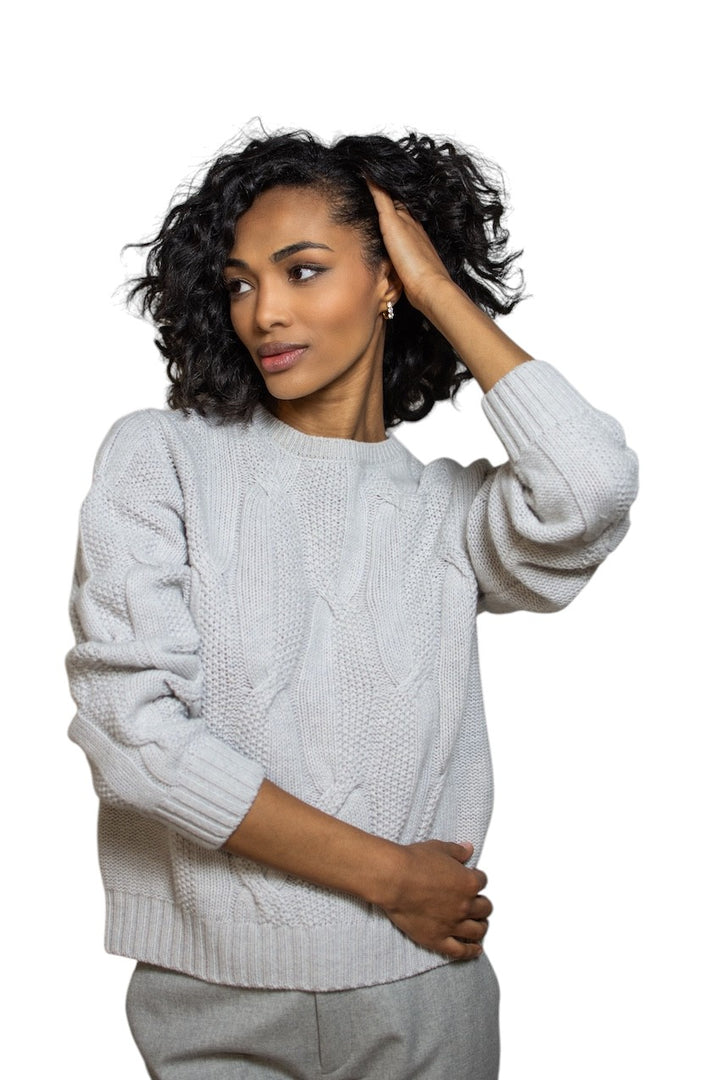 Anneclaire pull trui ronde hals dames greige D1289 857 265.