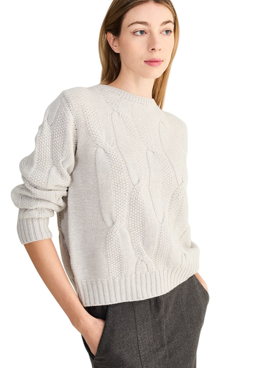 Anneclaire pull trui ronde hals dames greige D1289 857 265.