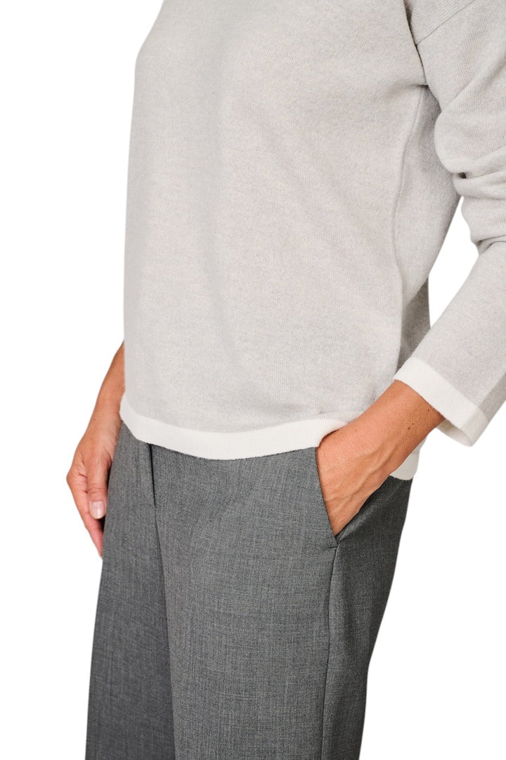 Anneclaire pull trui ronde hals dames grijs D1842 857 265