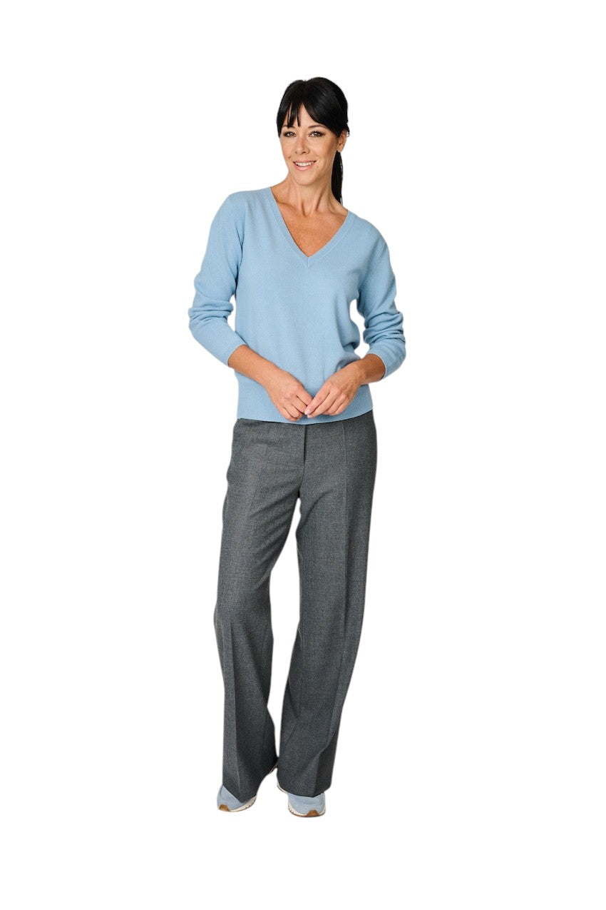 Anneclaire pull trui v-hals dames ciel D1839 857 21