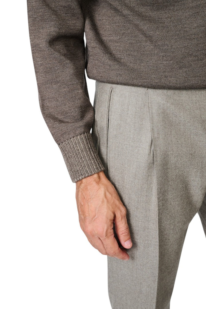 Berwich broek heren bruin contemporary - flannel VB8996 DESERT