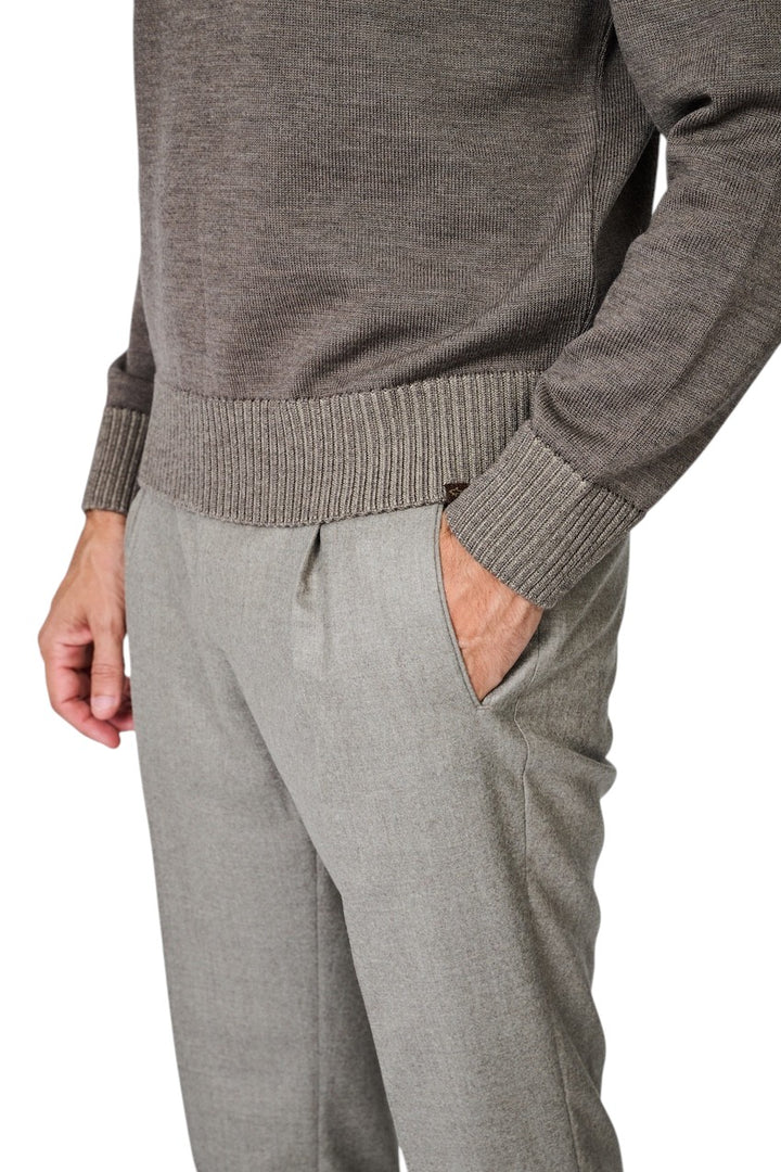 Berwich broek heren bruin contemporary - flannel VB8996 DESERT