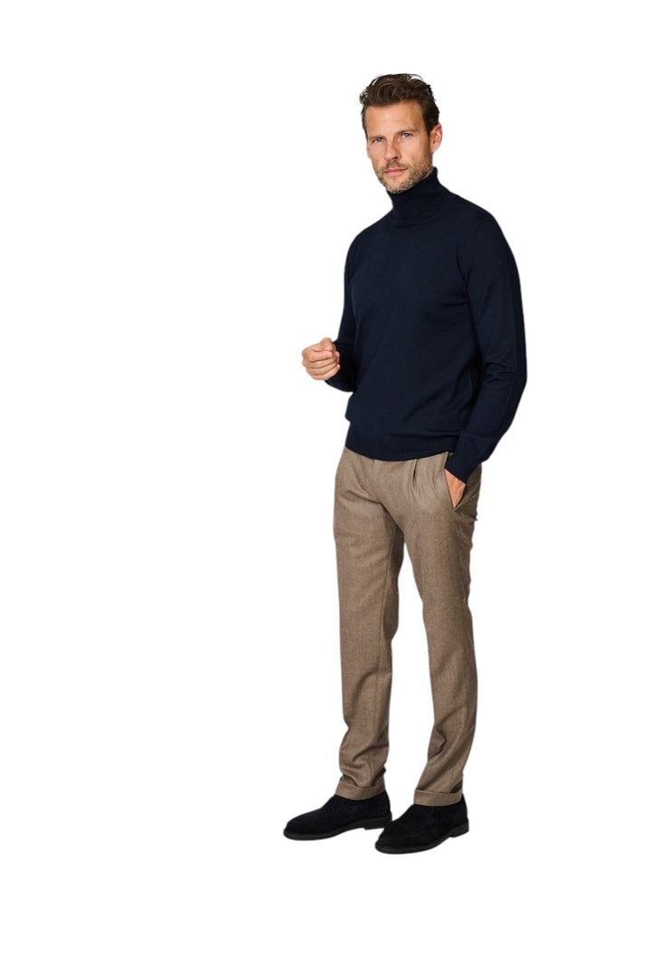 Berwich broek heren donker beige contemporary fit - flannel