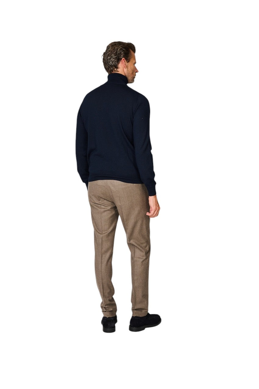 Berwich broek heren donker beige contemporary fit - flannel