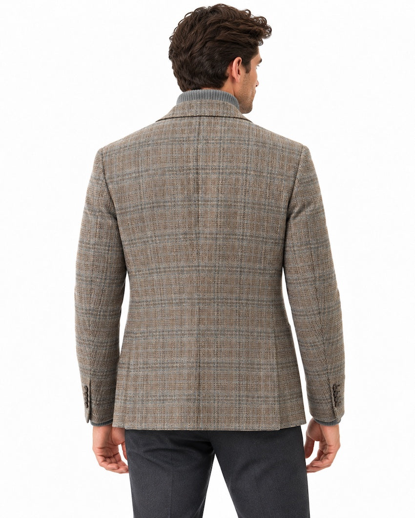 CC Collection Corneliani blazer uomo multicolore, vista posteriore su modello
