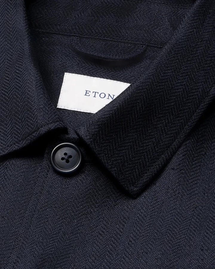 Eton 4 pocket linnen lyocell overhemd lange mouwen heren marine 10001469928