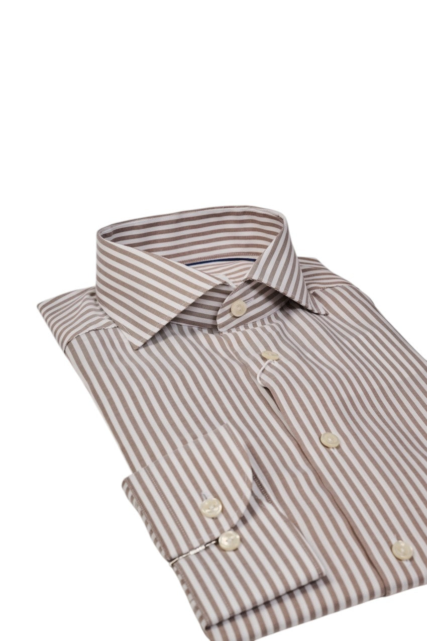 Eton hemd lange mouwen heren beige Slim 10001481834