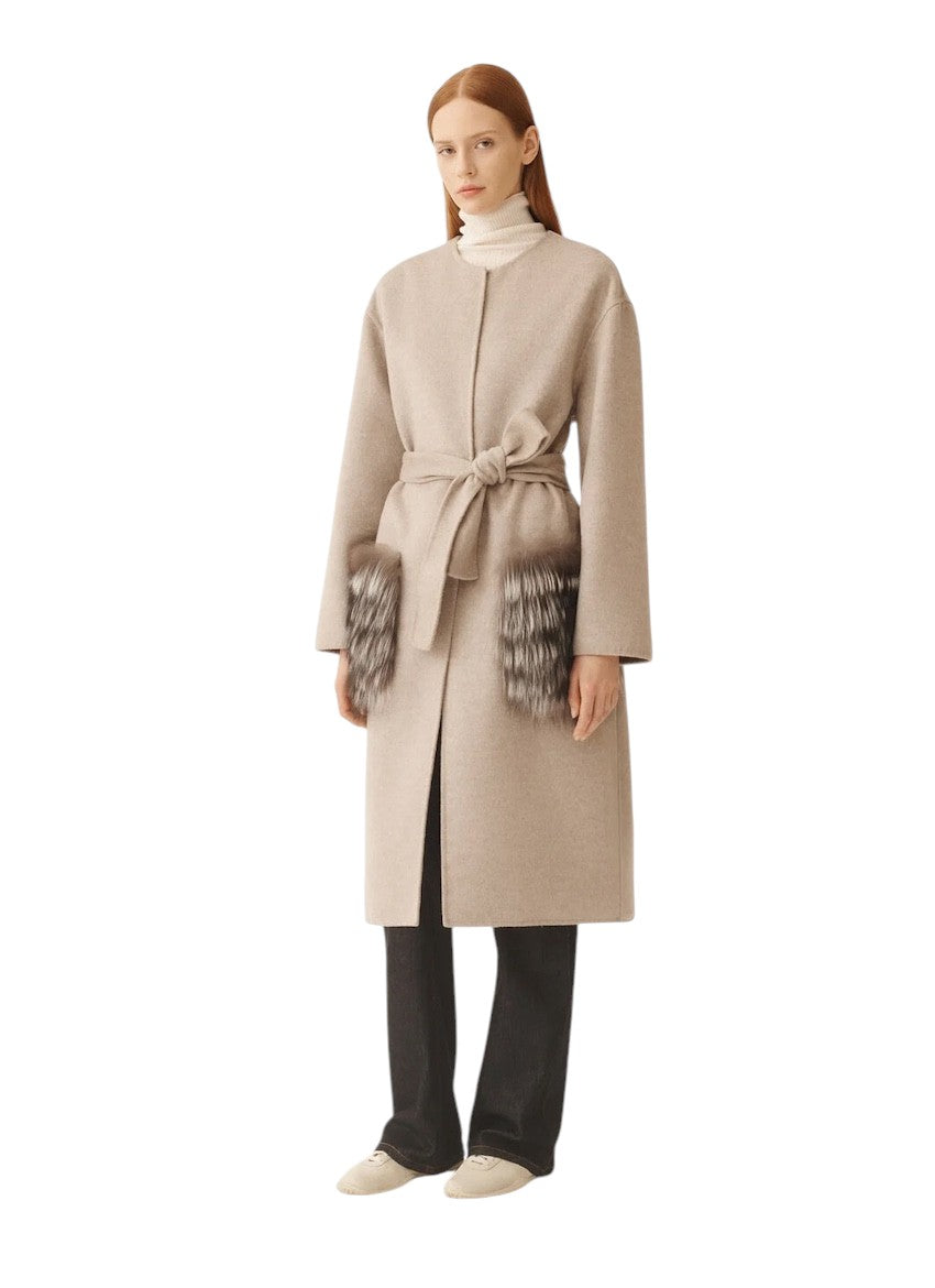 Fabiana Filippi mantel jas dames taupe CTD225F687L636 0141