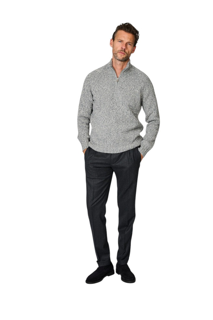 Gran Sasso Hombres jersey de cuello redondo para hombre, gris