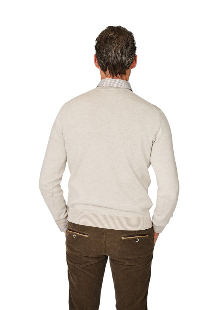 Gran Sasso Uomini maglione con collo a V girocollo da uomo beige