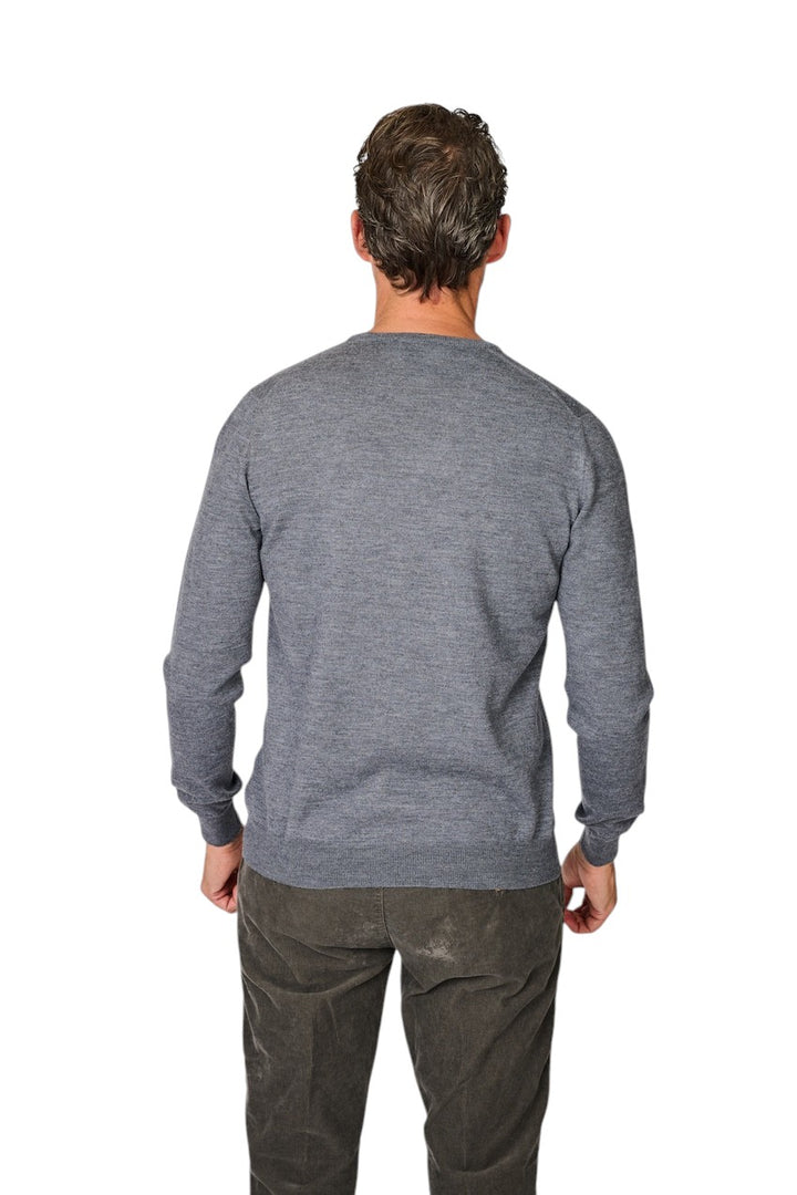 Gran Sasso Men pull trui v-hals heren grijs