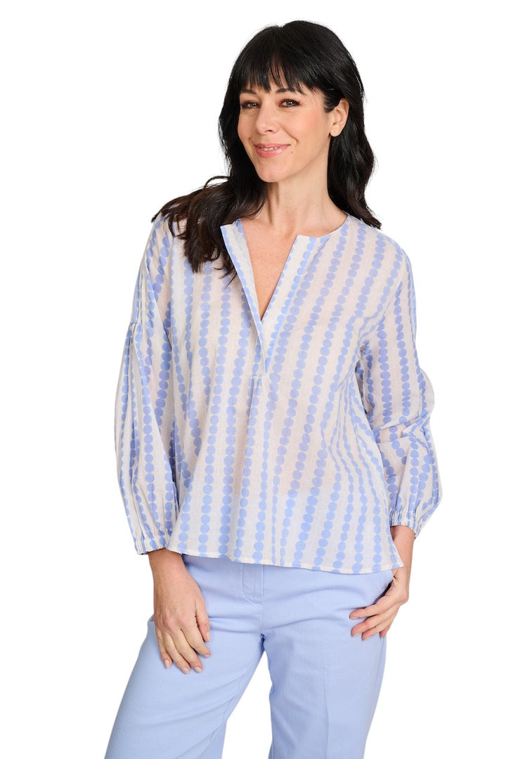 Hemisphere blouse lange mouwen dames ciel 261OFANTASI-6 26DB