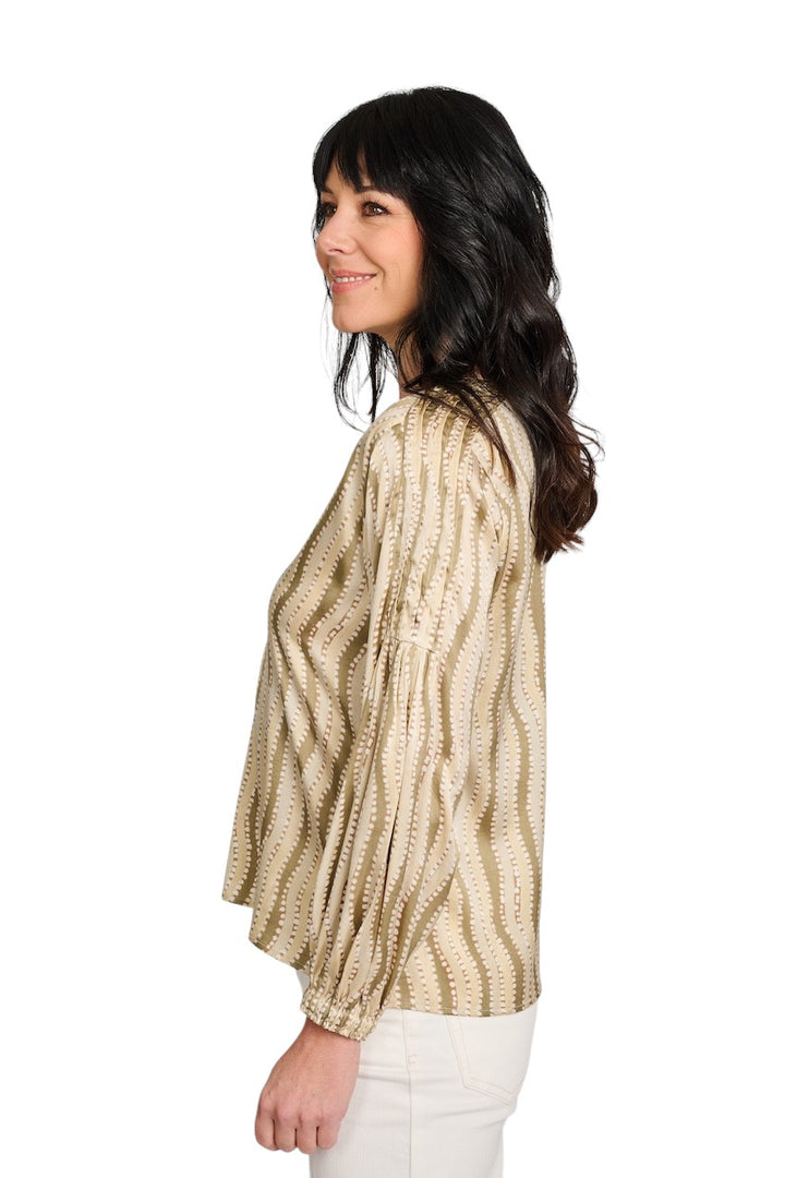 Hemisphere blouse lange mouwen dames khaki 261FANTASIE-6 26AA