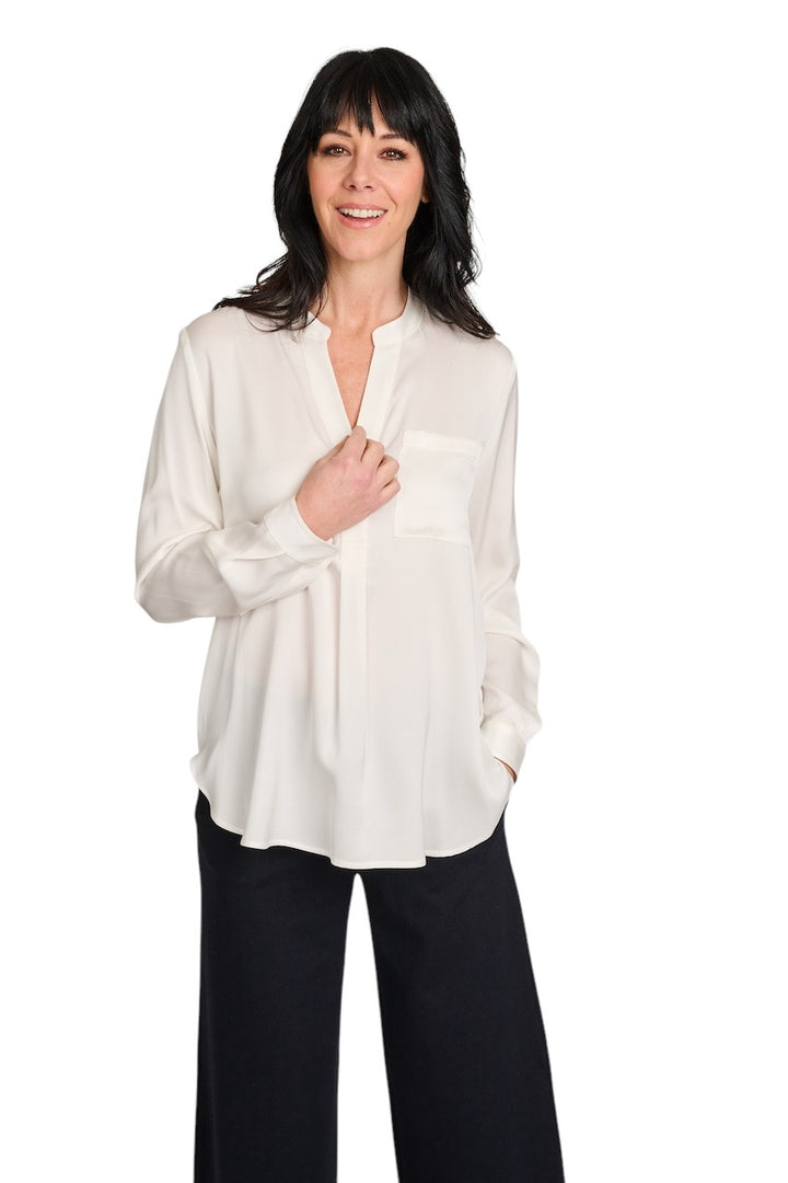Hemisphere blouse lange mouwen dames wit 2616HEMA-5 1001