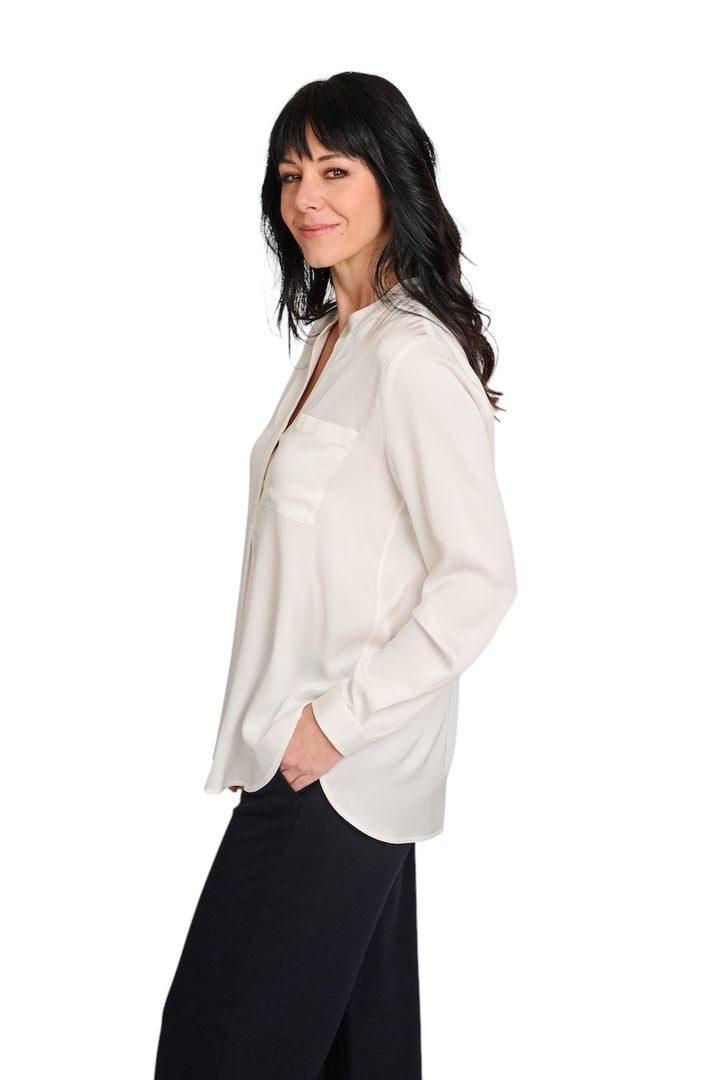 Hemisphere blouse lange mouwen dames wit 2616HEMA-5 1001