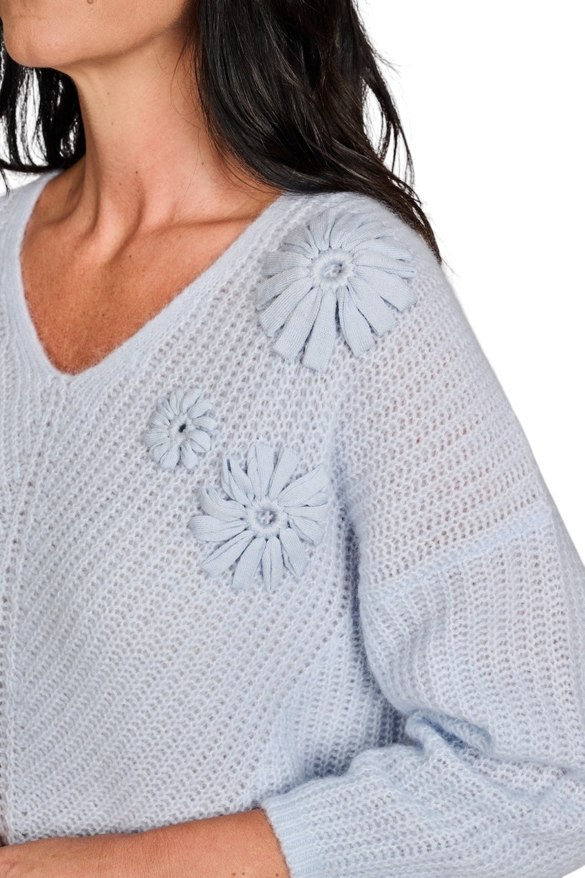 Hemisphere pull trui v-hals dames ciel 261C534FP-17 5227