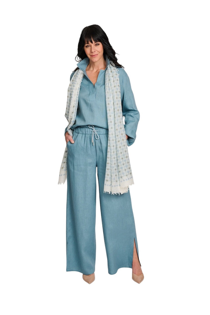 Panicale Cashmere camicetta da donna color petrolio