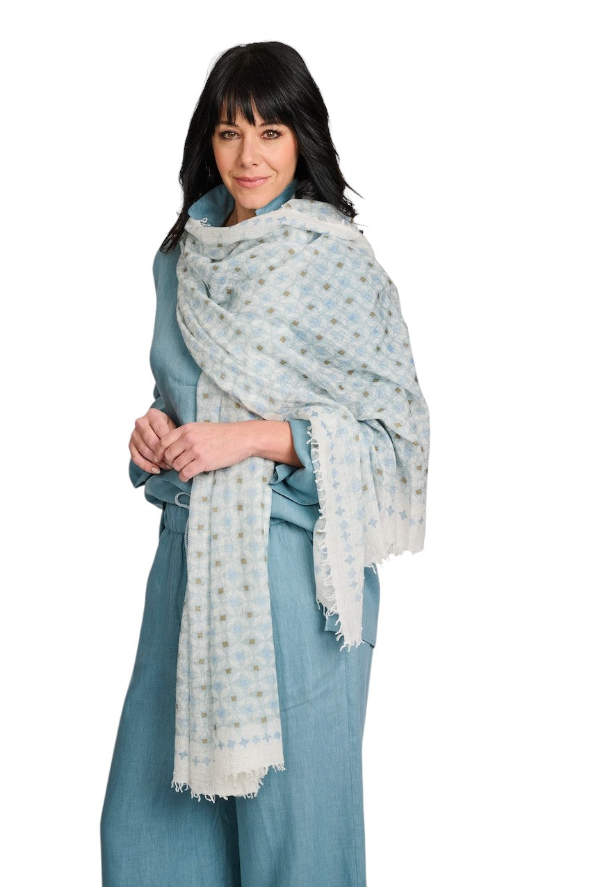 Hemisphere sjaal dames blauw OLKE-BWB 261D