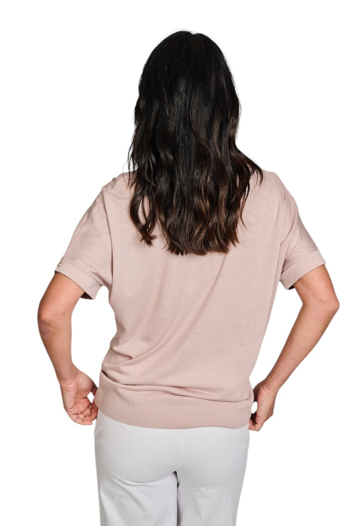 Herno Women t-shirt korte mouwen dames poeder JG000312D-52056-4035