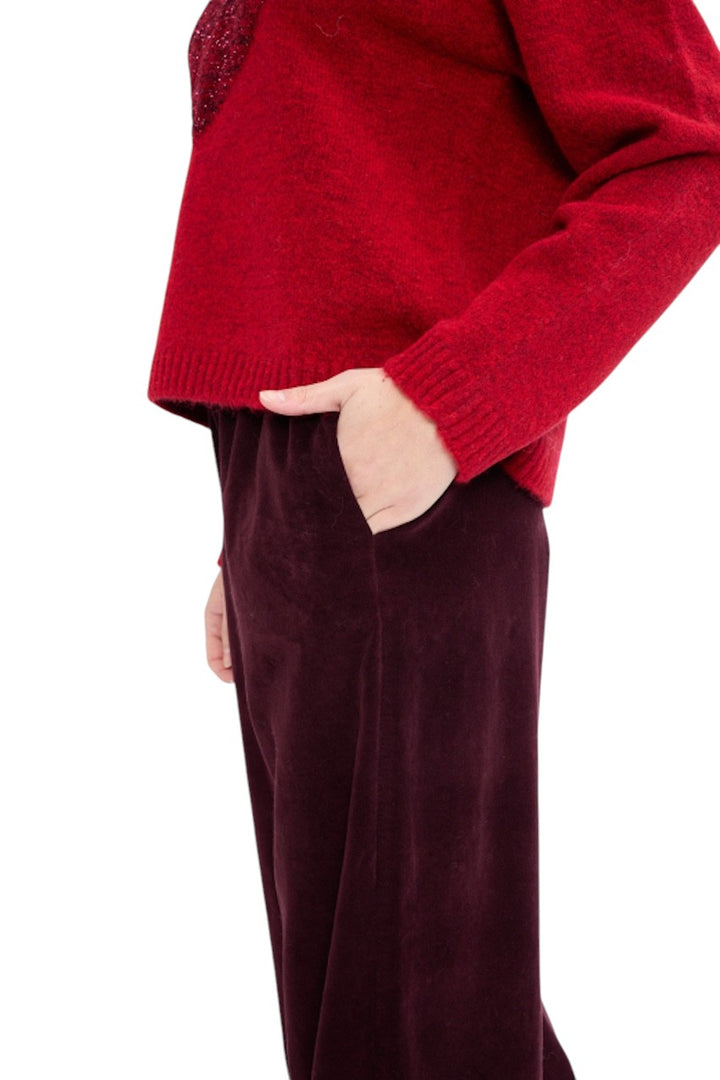 Jeff broek dames bordeaux RITZ VELVET