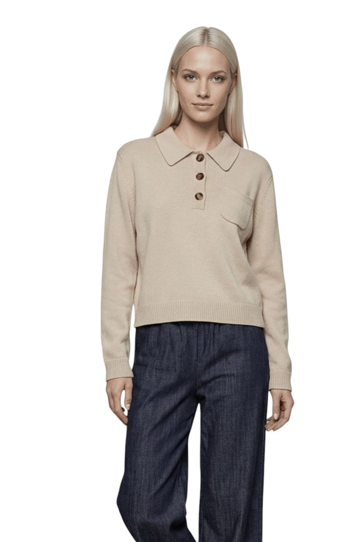 Jeff polo shirt dames beige Loops