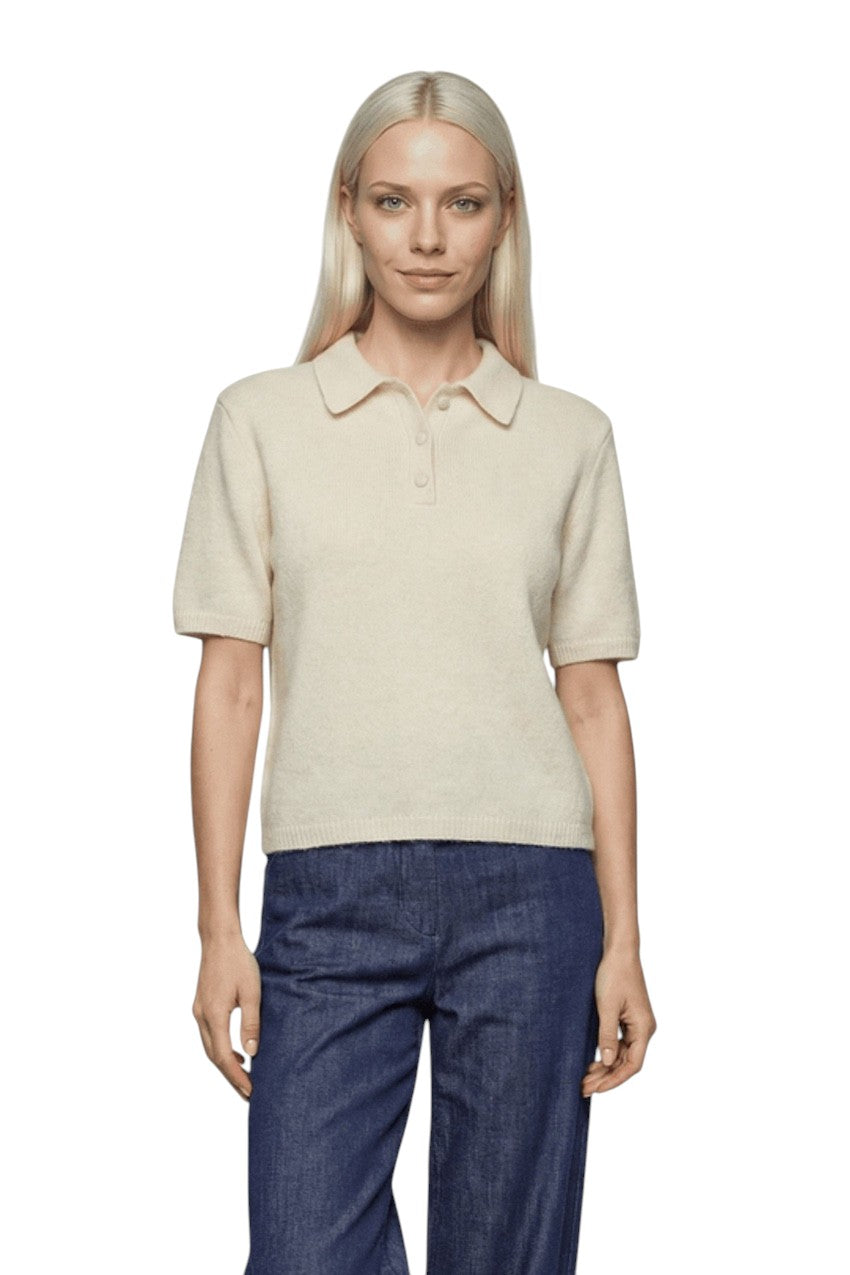 Jeff polo shirt dames ecru Ollie