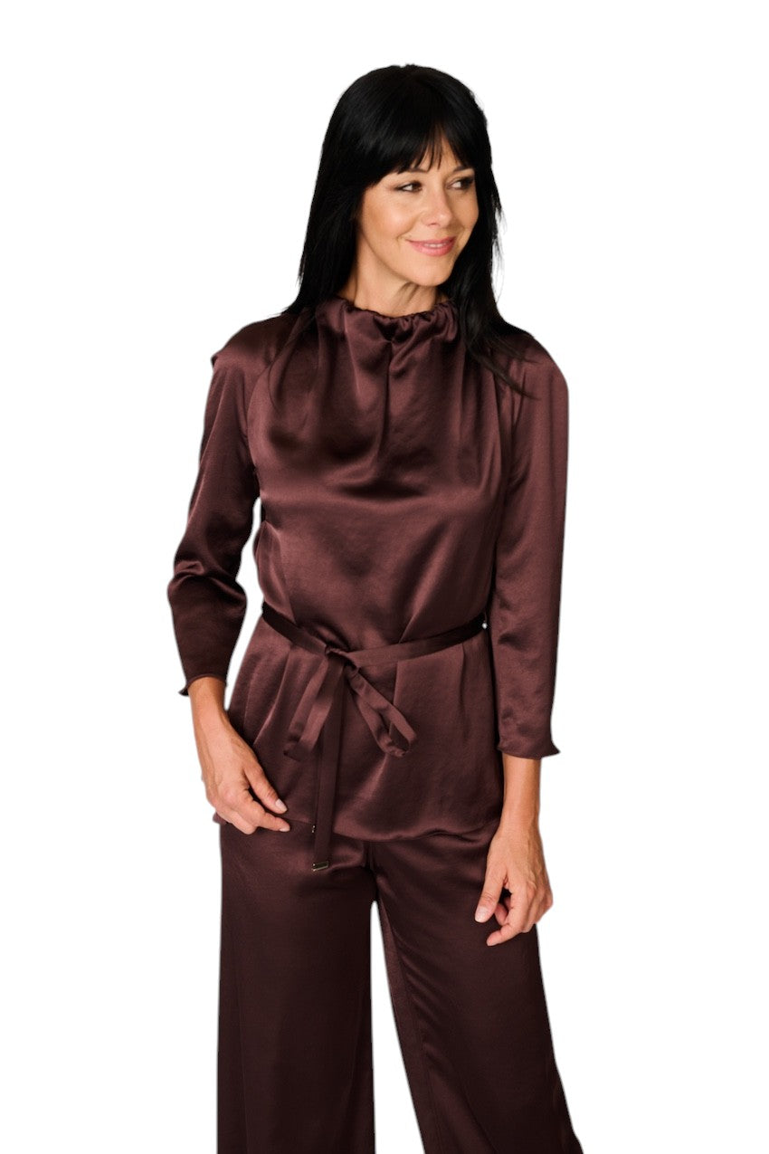 Natan Collection blusa de mujer color berenjena FEROLA-JTBT02 210