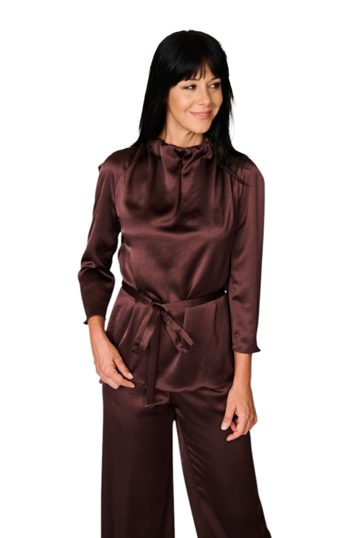 Natan Collection blusa de mujer color berenjena FEROLA-JTBT02 210