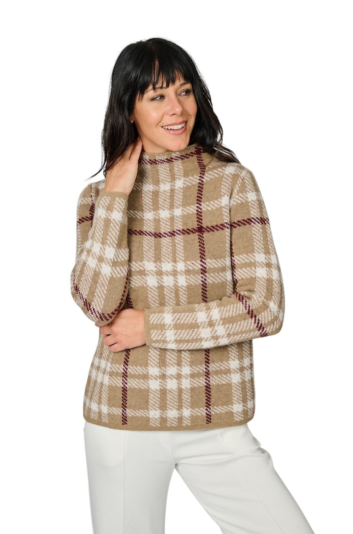Natan Collection Pullover Pullover Damen camel MUST-CARREAUX 163