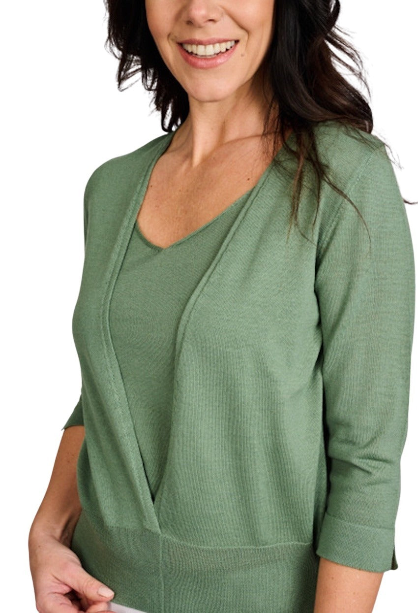 Natan Collection pull trui dames groen LIANA-MERINOS-273