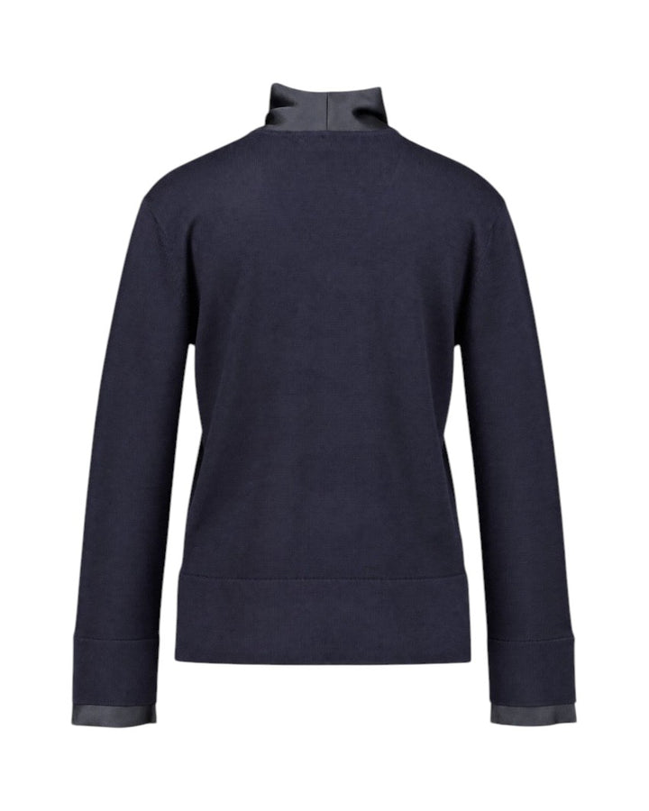 Natan Collection pull trui v-hals dames marine OPEN-MERINOS1 140