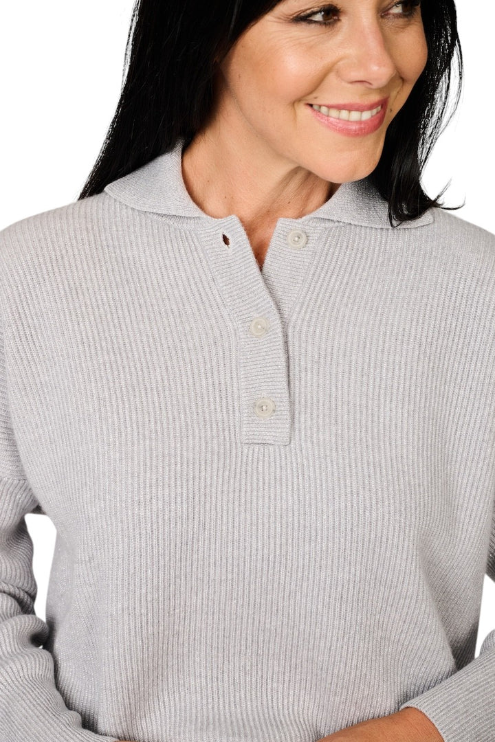 Panicale Cashmere polo shirt dames grijs
