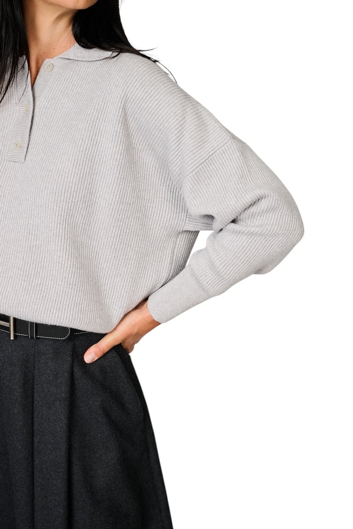 Panicale Cashmere polo shirt dames grijs