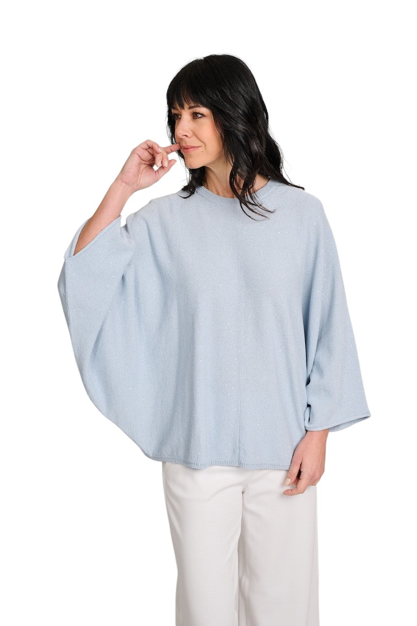 Panicale Cashmere poncho señoras color del cielo D380528PO 38D16 0520