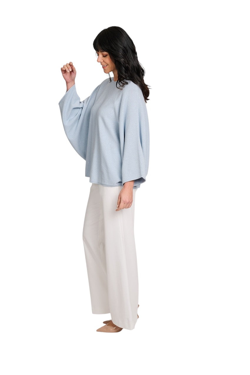 Panicale Cashmere poncho señoras color del cielo D380528PO 38D16 0520