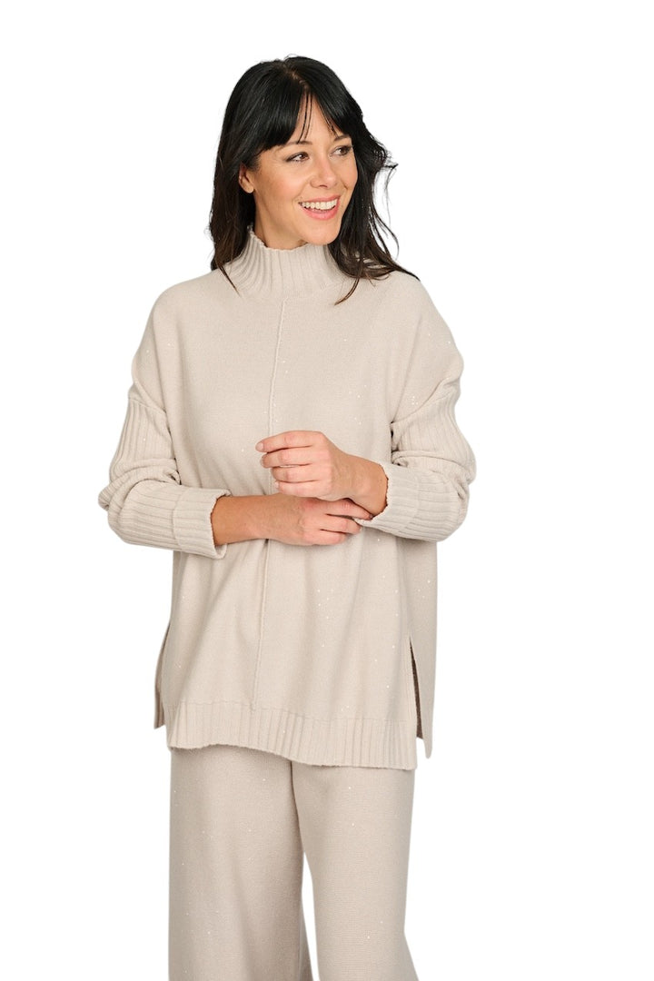 Panicale Cashmere pull trui dames greige D370356L 0220