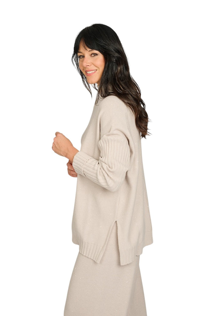 Panicale Cashmere pull trui dames greige D370356L 0220